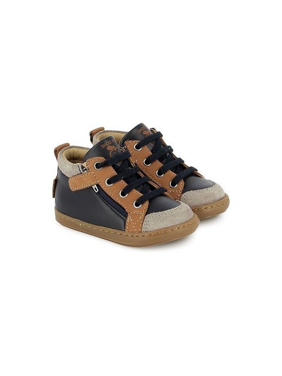 bouba bi zip nappa-nubuck navy-camel