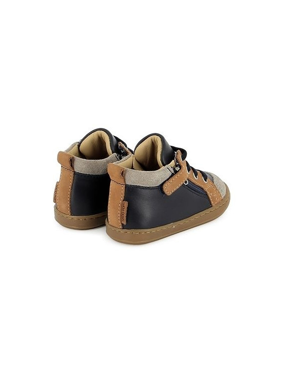 bouba bi zip nappa-nubuck navy-camel