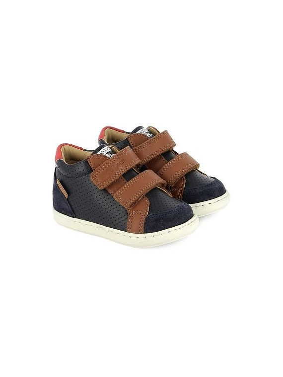 bouba box easy velours-nappa navy-camel