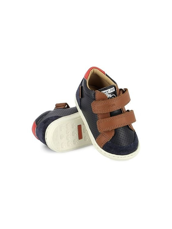 bouba box easy velours-nappa navy-camel
