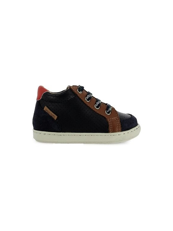 bouba zip box velours-nappa navy-camel