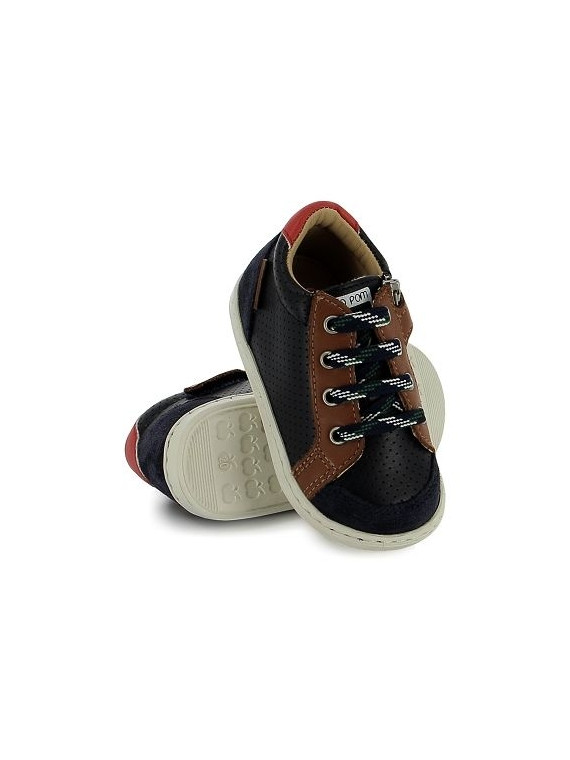 bouba zip box velours-nappa navy-camel