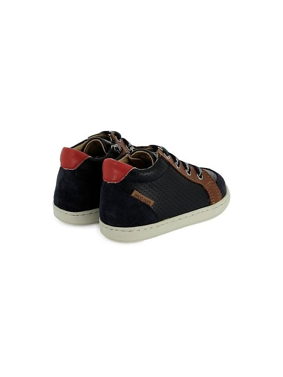 bouba zip box velours-nappa navy-camel