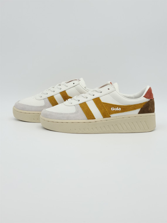 grandslam nubuck blanc/sun/orange