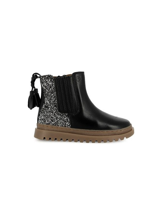 wonder boots nappa black-glitter