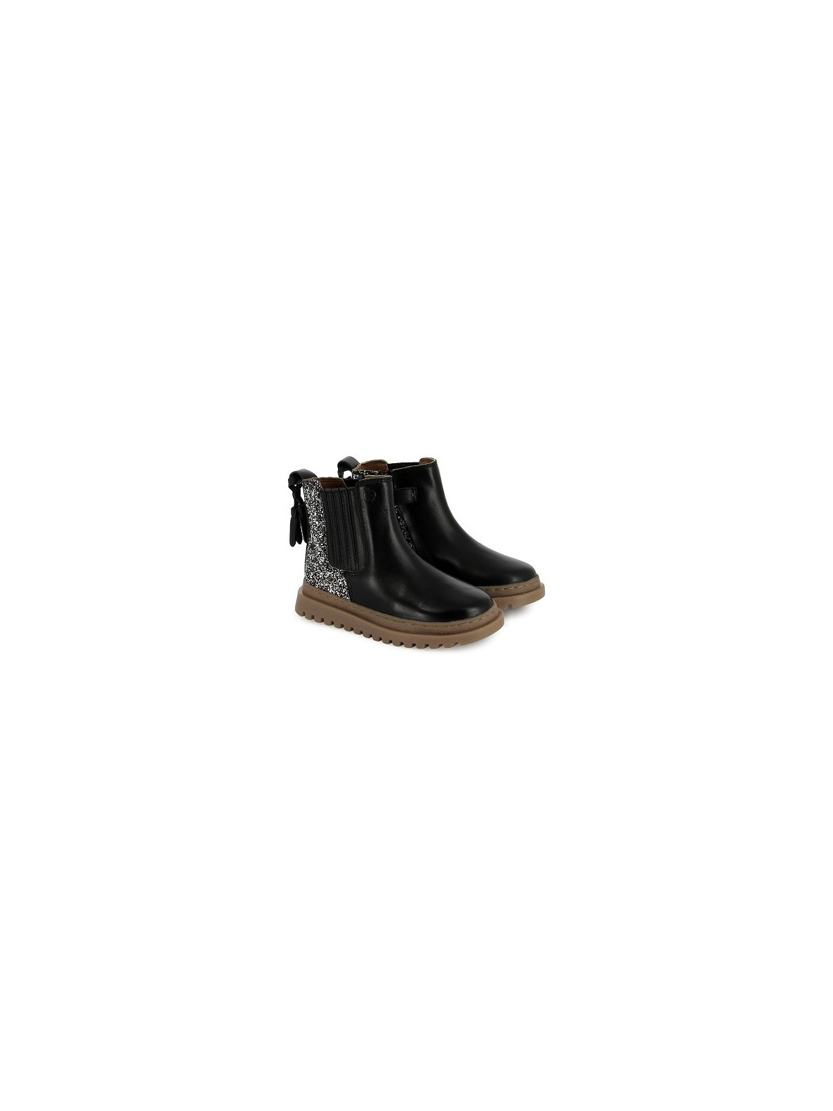 wonder boots nappa black-glitter