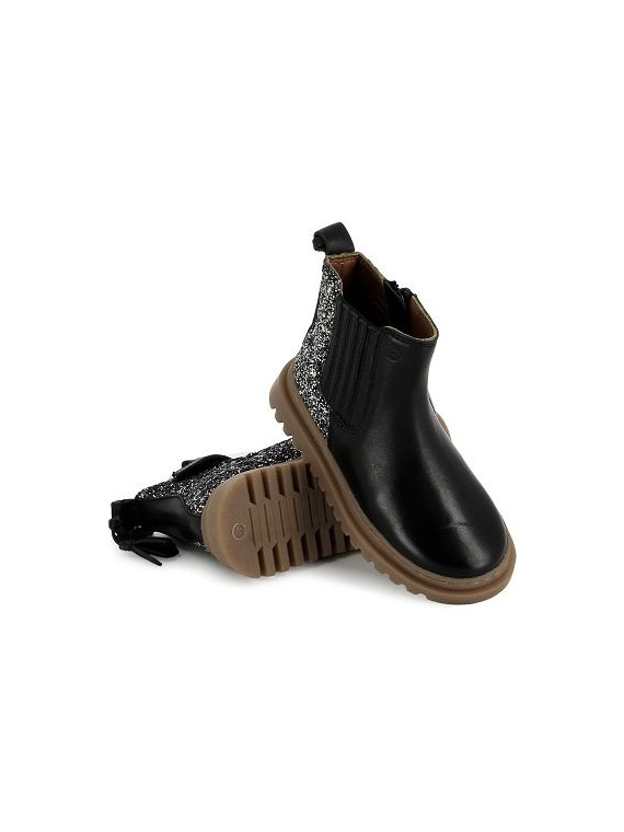 wonder boots nappa black-glitter