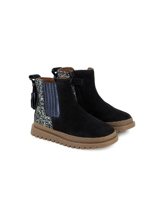 wonder boots velours-laminat navy--glitter
