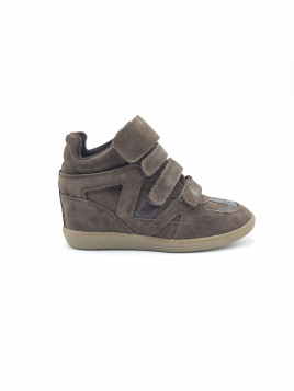 isaline cuir velours marron