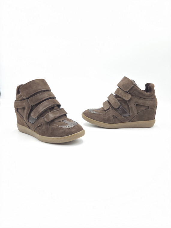 isaline cuir velours marron
