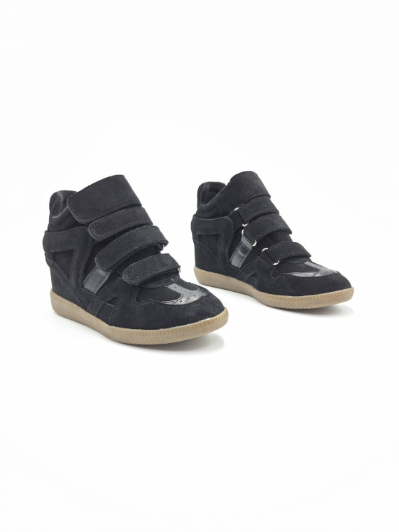 isaline cuir velours noir