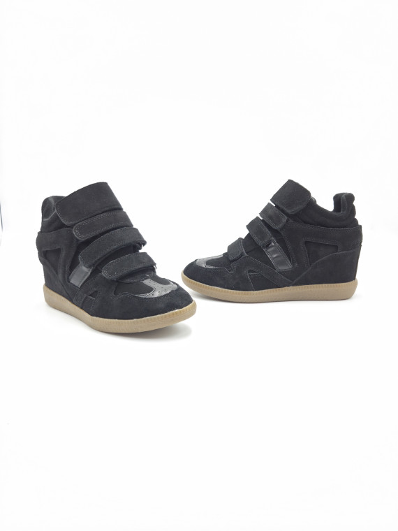 isaline cuir velours noir