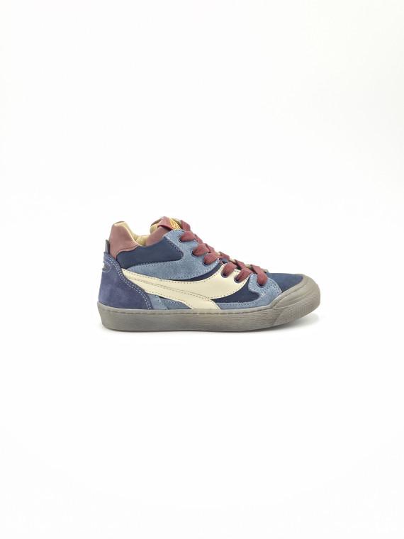 gobet cuir bleu/bordeaux