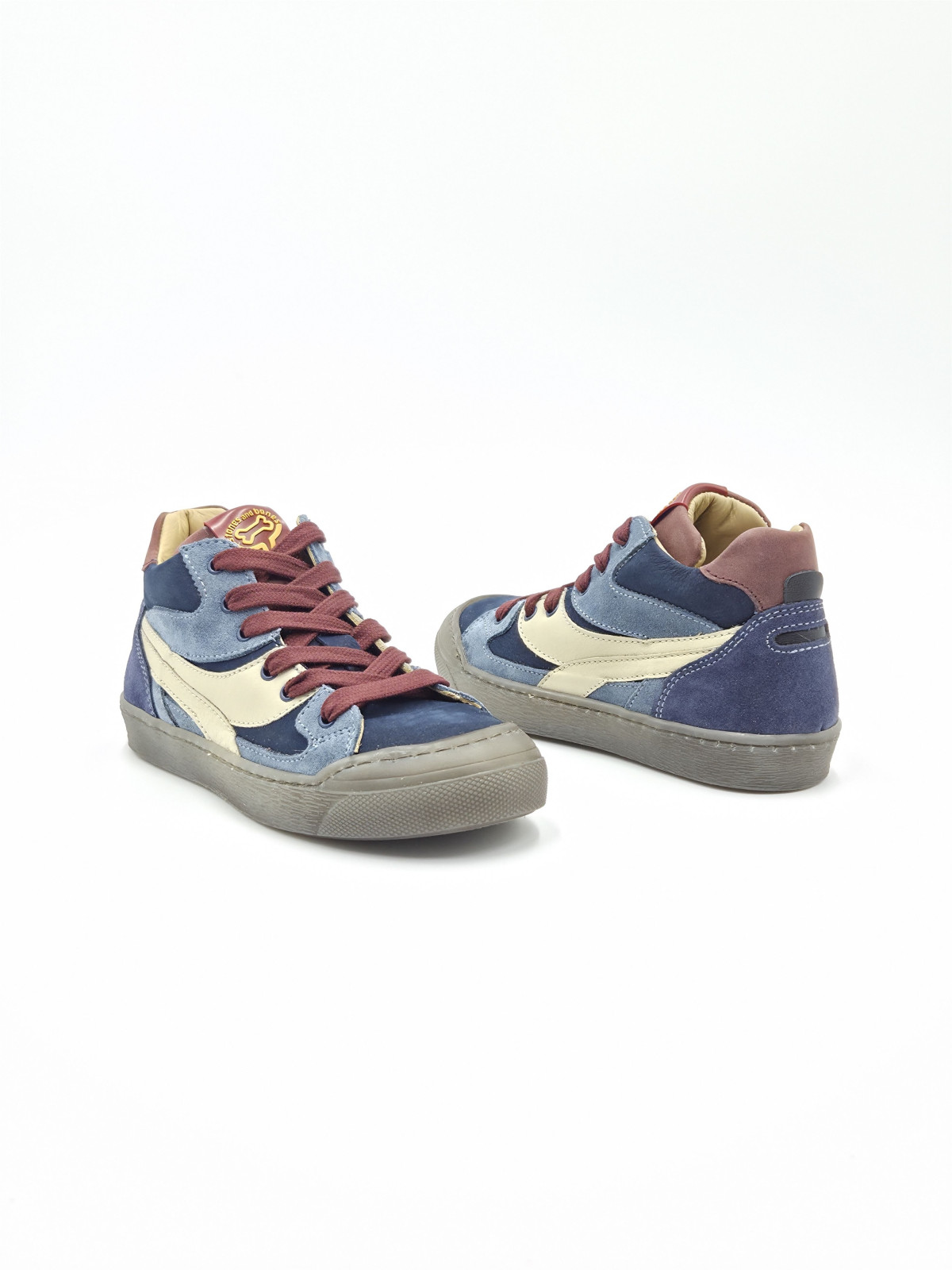 gobet cuir bleu/bordeaux