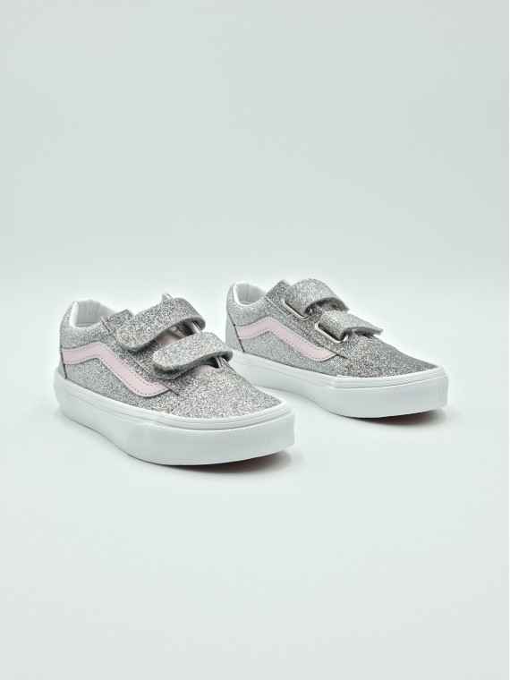 old skool v. glitter silver/pale petal