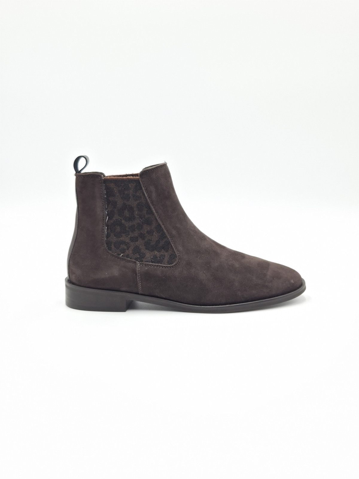 zellie fancy leo cuir velours marron