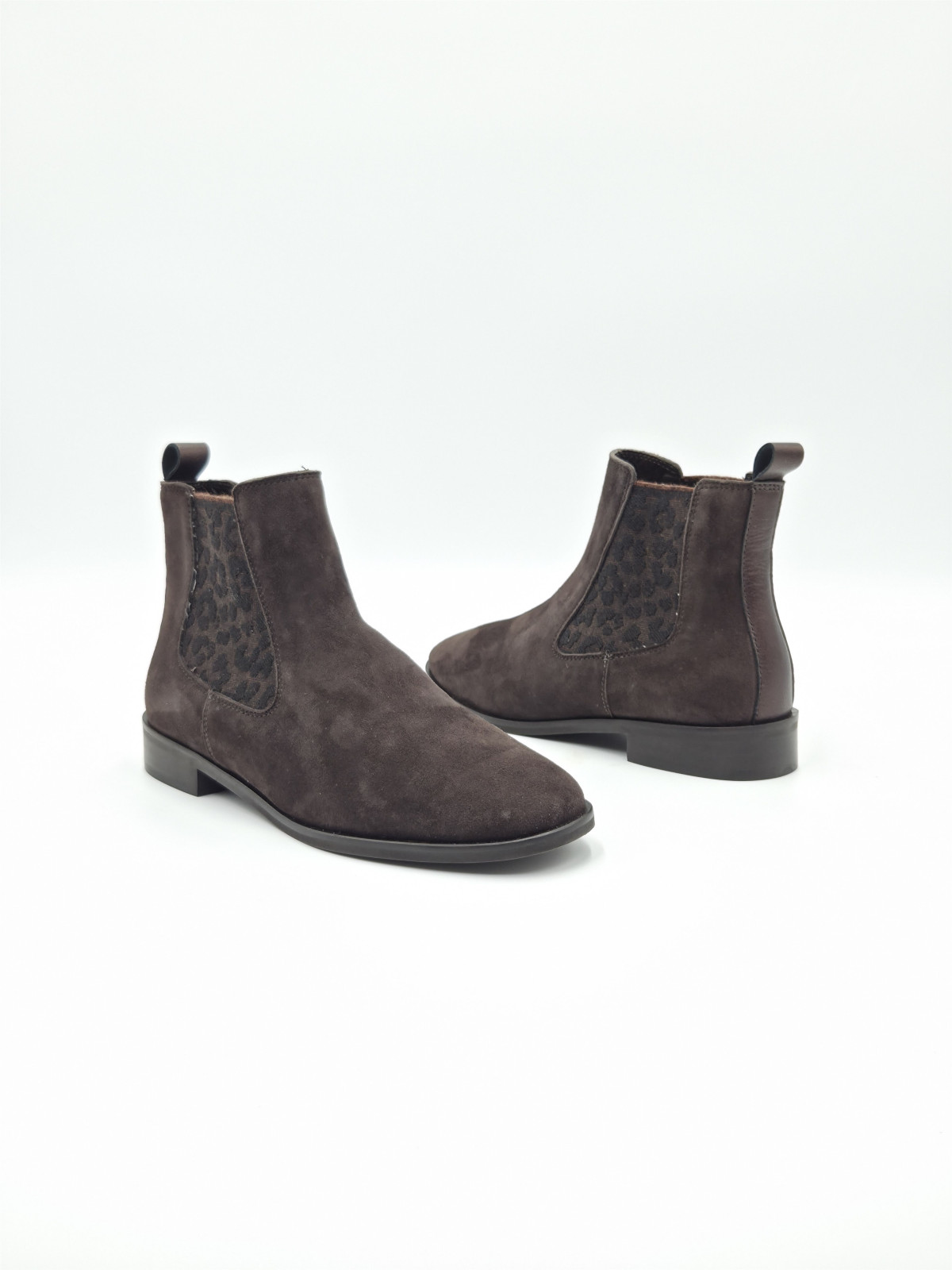 zellie fancy leo cuir velours marron